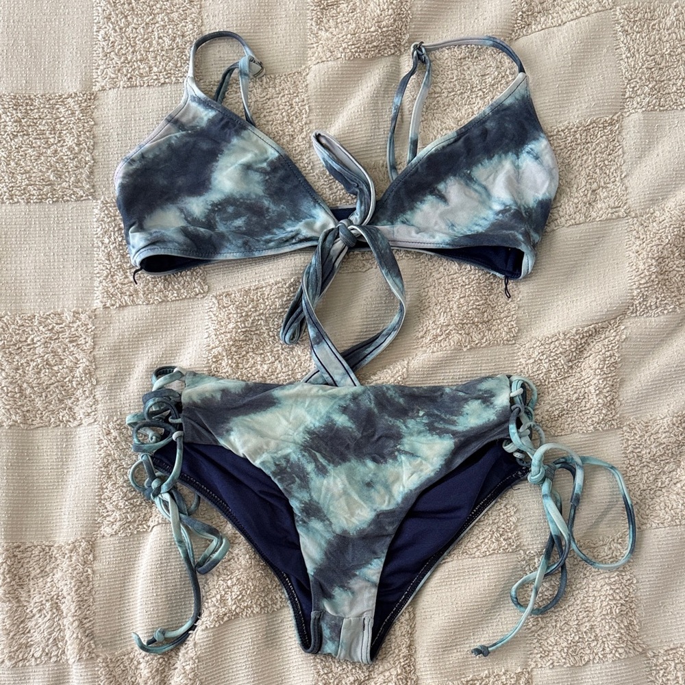 Billabong Blue Tie-Dye Bikini